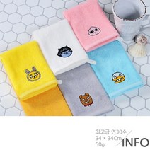 무한타올 카카오프렌즈 고리6종 수건, 흰색, 6개