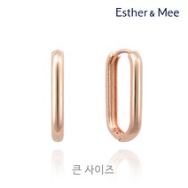 에스더앤미 14K 오벌 볼륨 미러 원터치 대 귀걸이