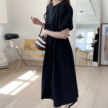  앤샵 [자체제작/국내생산] 여성용 여름 링클 아노락 반팔 셔링 롱원피스(3color) 