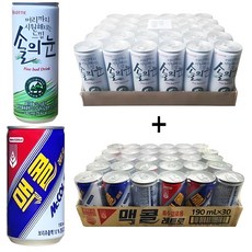 솔의눈240ml(30캔) + 맥콜190ml(30캔), 60개, 240ml