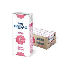 매일유업 무지방 0% 멸균 우유, 200ml, 24개