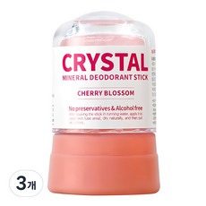 더블유피부연구소 크리스탈 데오드란트 체리블러섬, 45g, 3개