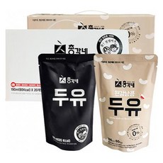 [총각네] 총각네 흰강낭콩두유 20봉+무가당두유20봉, 1세트, 190ml