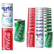 코카콜라&밀키스&사이다190ml x 각10개(총30개) 업소용/콜라/사이다/밀키스/탄산음료/미니음료/소캔음료, 1세트, 190ml