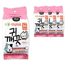 에티펫 반려동물용 귀 깨끗 세정 물티슈 30p, 150g, 4팩 - 강아지이어클리너