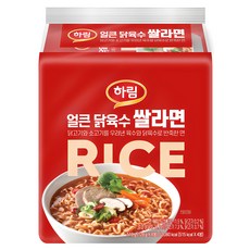 하림 얼큰 닭육수 쌀라면 129g, 4개