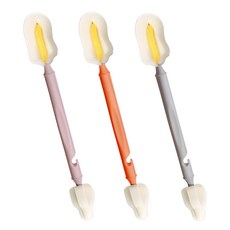 슈베스 듀얼 더블폼 세척솔 3종 세트, 핑크, 코랄, 그레이, 1세트