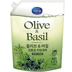 키친솝 올리브 앤 바질 친환경 주방세제, 1L, 1개