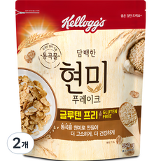 켈로그 담백한 현미 푸레이크 시리얼, 550g, 2개 - 아기오트밀