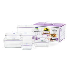 글라스락 직사각 7조 밀폐용기 선물세트, 1세트, 직사각 150ml 2p + 직사각 400ml 2p + 직사각 1100ml 2p + 직사각 1900ml 1p