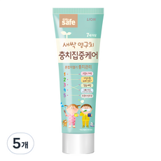 라이온 키즈세이프 충치 집중케어 어린이 치약, 60g, 5개