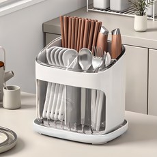 Wekea 주방 물빠짐 수저통 수저꽂이, 화이트, 1개