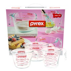 파이렉스 내열유리 계량컵 1000ml + 500ml + 250ml