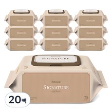베베숲 시그니처 위드 브라운 아기물티슈 캡형 65평량, 65g, 70개입, 20개