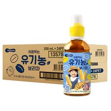 베베쿡 처음먹는 유기농 아기보리차 PET 200ml, 24개, 보리차, 24개