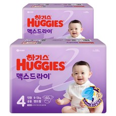 하기스 2024 맥스드라이 밴드형 기저귀 남여공용 대형 9~13kg, 4단계, 120매