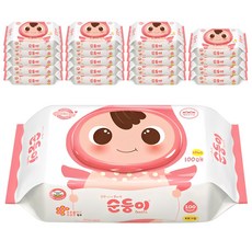 순둥이 베이직 무향 엠보싱 유아물티슈 캡형, 55g, 100개입, 20개