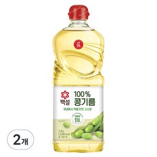 백설 콩기름, 1.5L, 2개