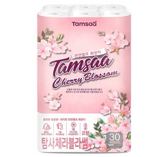 탐사 - 탐사 체리블라썸 천연펄프 3겹 롤화장지, 27m, 30롤, 1개