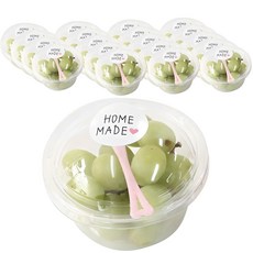 SL 透明鬆餅杯迷你身20p+蓋子20p+自製貼紙小20p+迷你叉子20p, 20入, 1組