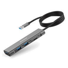 액센 6in1 C타입 USB 3.0 HDMI PD MSD 멀티허브 MH20 그레이 1개 상품 이미지