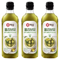 백설 압착올리브유, 900ml, 3개