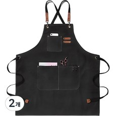 뱀스컴퍼니 데님 방수 앞치마, 블랙, 2개
