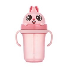 에디슨 프렌즈 흘림방지 입체 빨대컵 2 300ml, 토끼바니, 1개