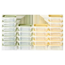 EASY&FREE 保鮮盒 400ml 檸檬黃 12入+保鮮盒 400ml 橄欖綠 12入, 24入, 1套