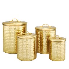 OLD DUTCH INTERNATIONAL Deco Hammered Storage Box 香檳色密封容器 4 件套, 1個