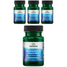 Swanson 斯旺森 蝦紅素&玉米黃素軟膠囊, 60顆, 4罐