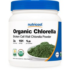 nutricost 綠藻粉, 1個, 454克