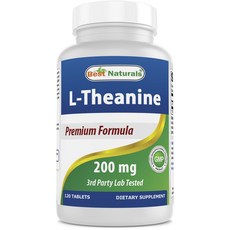 Best Naturals 優質左旋茶胺酸錠 200mg, 120顆, 1罐