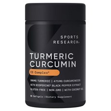 SPORTS RESEARCH 薑黃軟膠囊 500mg, 60顆, 1罐