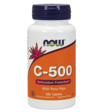 NOW Foods 維他命C-500補充錠, 100顆, 1罐