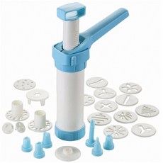 Hutzler Easy Action 餅乾壓榨機和食品裝飾器 23 件套, 1個, 白+藍