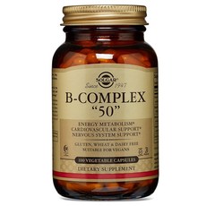 SOLGAR 無糖無麩質維他命B群50素食膠囊, 100顆, 1罐