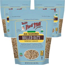 鮑伯紅磨坊Bob's Red Mill 全麥傳統燕麥, 3個, 907克