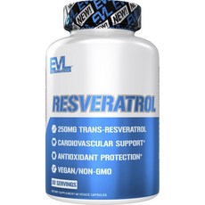 EVLUTIONNUTRITION白藜蘆醇素食膠囊, 1個, 60入, 60顆