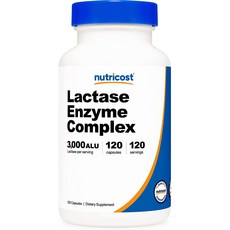 nutricost 乳糖複合酵素膠囊 3000ALU, 120顆, 1罐