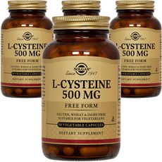 SOLGAR 左旋半胱胺酸素食膠囊 500mg, 90顆, 4罐
