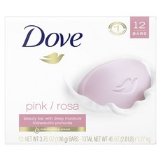 Dove 多芬 深層保濕柔膚香皂 粉紅玫瑰香, 12塊, 106g