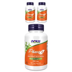NOW Foods Phase 2白腎豆萃取物素食膠囊, 120顆, 3罐