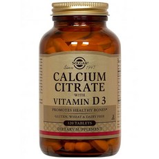 SOLGAR 維他命D3檸檬酸鈣無糖錠, 120顆, 1罐