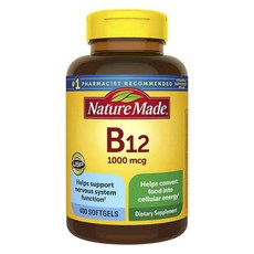 Nature Made 萊萃美 維他命B12軟膠囊 1000mcg, 400顆, 1罐