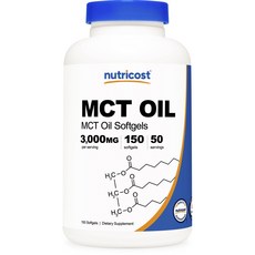 nutricost MCT油軟膠囊 3000mg, 150顆, 1罐