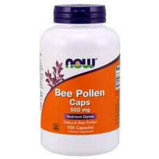now 健而婷 蜂花粉素食保健膠囊 500mg, 250顆, 1罐