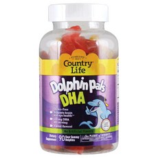 Country Life Dolphin Pals DHA保健軟糖, 1瓶, 90顆