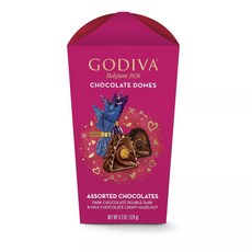 GODIVA 巧克力圓頂什錦深色雙份和牛奶脆榛子, 1盒, 124g