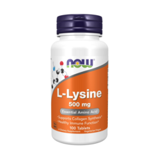NOW Foods L-離胺酸素食膠囊 500mg, 100顆, 1個